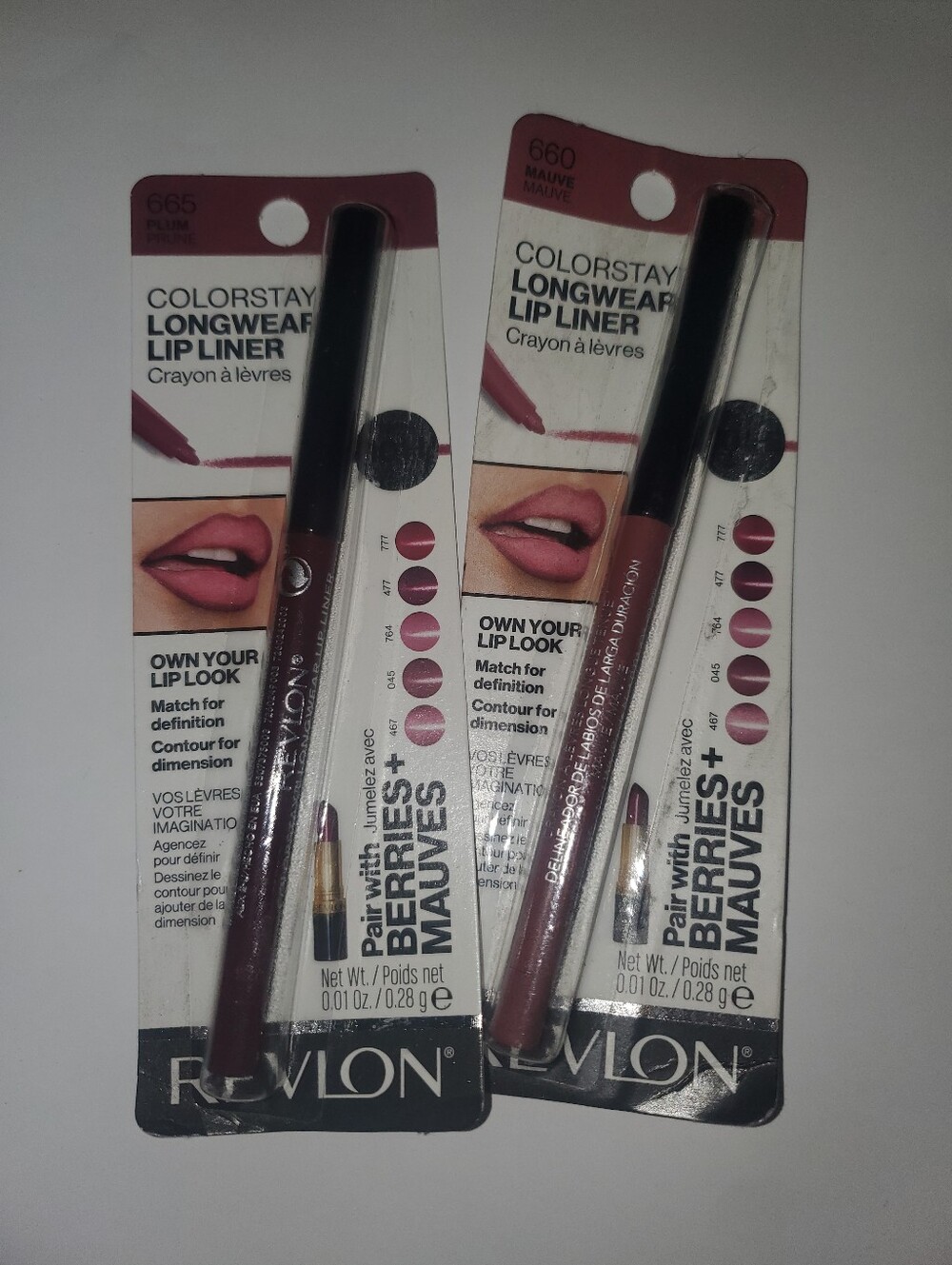 Revlon ColorStay Longwear Lip Liner - Mauve (660) & Plum (665)